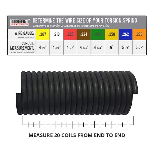 28 Garage Door Torsion Springs Single Right 225 x 2 with Winding Rods Center Nylon Bushing