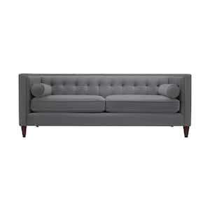 Jack 84 in. Square Arm 3-Seater Removable Covers Sofa in Steeple Gray