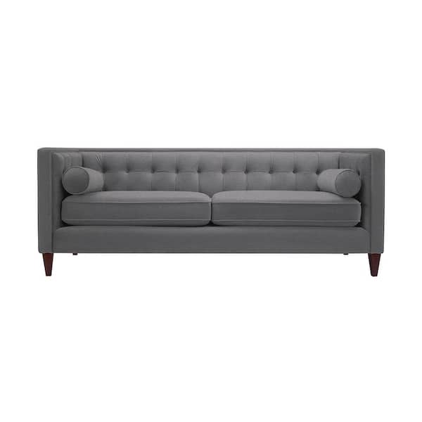Jennifer Taylor Jack 84 in. Square Arm 3-Seater Removable Covers Sofa in Steeple Gray