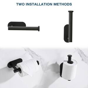 Wall-Mount Single Post Toilet Paper Holder in Matte Black Stainless Steel