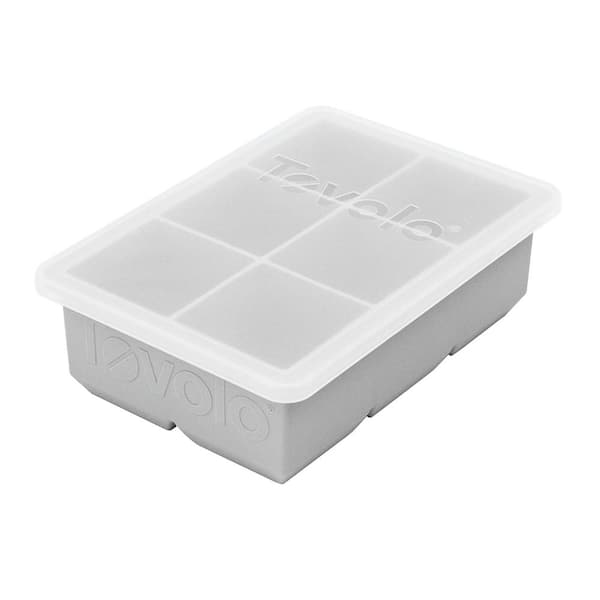 Tovolo 2 in. Cubes for Whiskey Bourbon, Spirits and Liquor Drinks, Oyster  Gray Large King Craft Ice Mold Freezer Tray with Lid 22021-201 - The Home  Depot