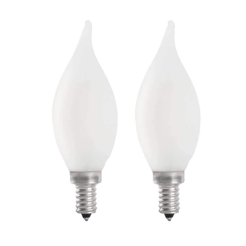 60W Equivalent BA10 E12 Candelabra Dimmable Filament CEC Frosted Glass Chan