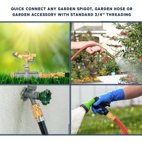 Solid Stainless Steel 3/4 Garden Hose Quick Connect Set — ESSENTIAL WASHER