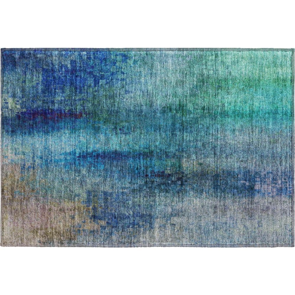 Mayfield Premium Machine Washable Abstract AMF2241 Blue 2 ft. x 3 ft. Accent Rug price history on PriceWatchPro