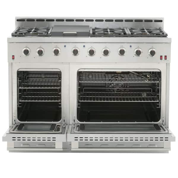 Wolf 48 in. 6.9 cu. ft. Double Oven Freestanding Gas Range with 6