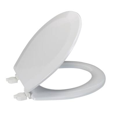 Beveled Standard Round Toilet Seat in White