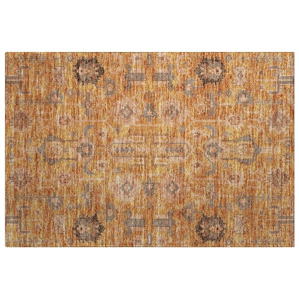 Dream Shag Premium Machine Washable Abstract ADS697 Terracotta 2 ft. x 3 ft. Accent Rug