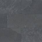 Montauk Black 12 in. x 24 in. Textured Slate Stone Look Floor and Wall Tile (10 sq. ft./Case)