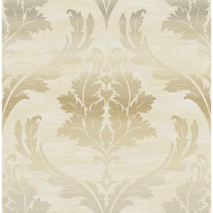 Catamount Damask Metallic Champagne, Cream, & Beige Paper Strippable Roll (Covers 56.05 sq. ft.)