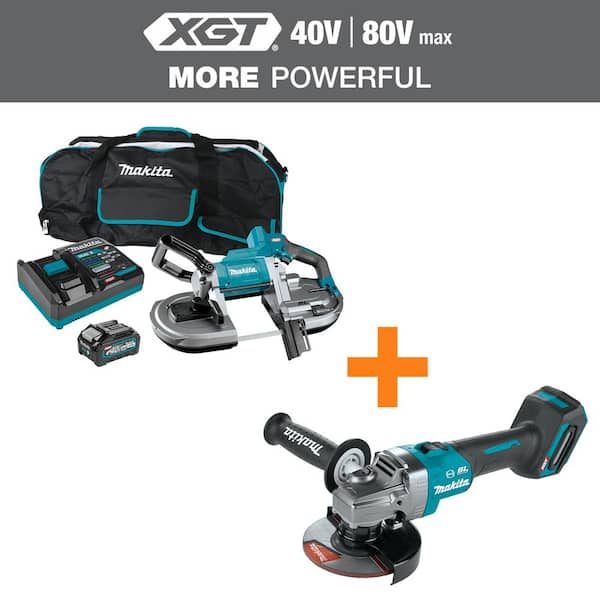 40V max XGT Brushless Cordless Portable Band Saw Kit, 4. 0Ah with bonus 40V Max XGT Brushless 4-1/2/5 in. Angle Grinder