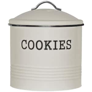 Blue Donuts Tin Cover, Black Cookie Jar 