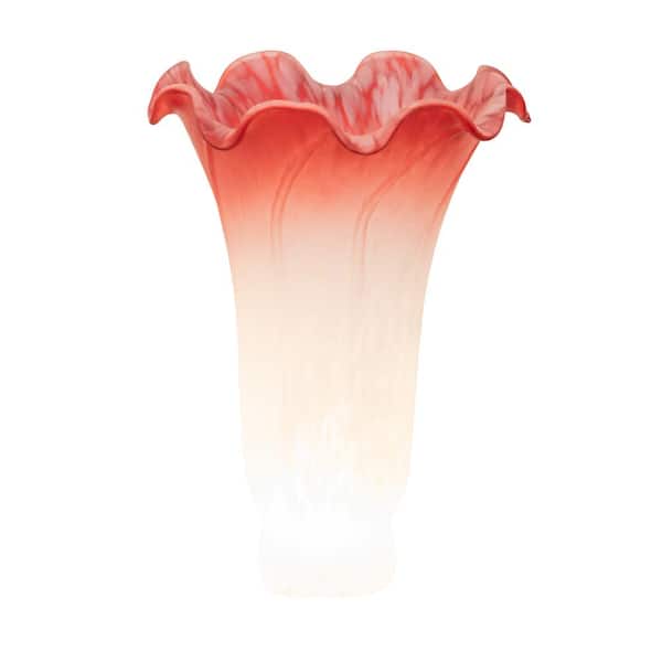 MEYDA Pond Lily 5 in Pink Colorful Glass Cone Shade