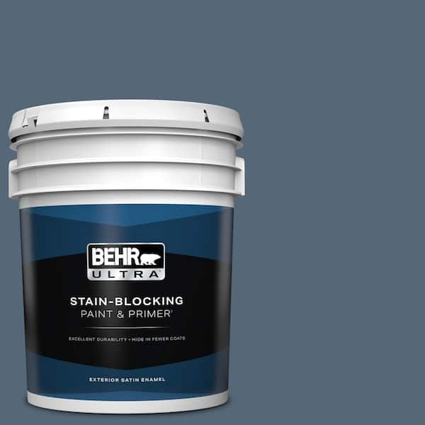 BEHR ULTRA 5 gal. #S510-6 Durango Blue Satin Enamel Exterior Paint & Primer