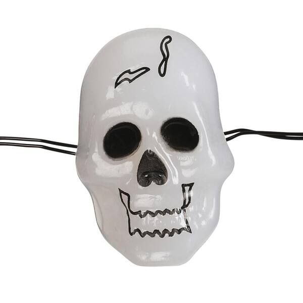 Home Accents Holiday 6 ft. 18 Warm White LED Halloween Skull Lights