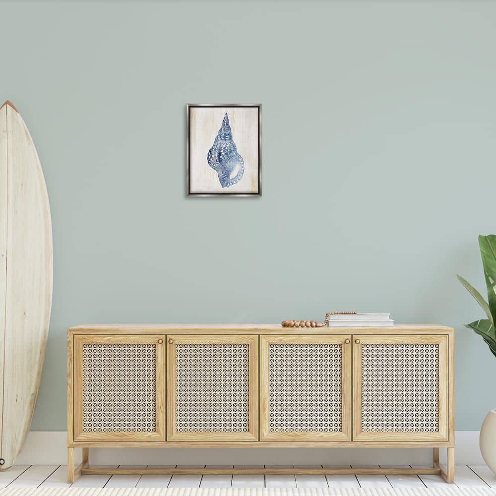 Tranquil Blue Shell by Susan Arnot Gray Floater Frame Animal Graphic Art Print 21 in. x 17 in. price history on PriceWatchPro