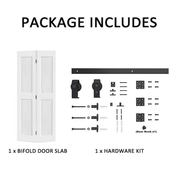 CALHOME 20 in. x 80 in. 2 Panel Shaker Hollow Core White Composite