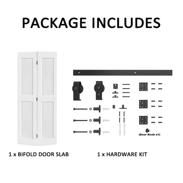 CALHOME 20 in. x 84 in. 2 Panel Shaker Hollow Core White Composite