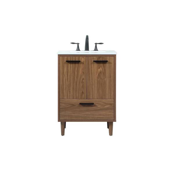 Simply Living 24 in. W x 19 in. D x 34 in. H Bath Vanity in Walnut ...