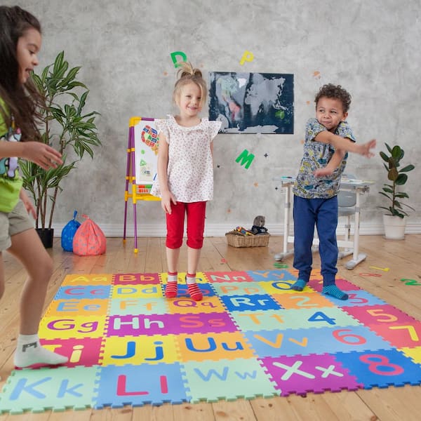 Multicolor Interlocking 36 Pcs Mini Puzzle Foam Mat for Kids, Learning  Alphabet