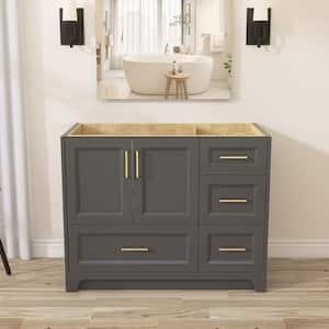 42 in. W x 21.5 in. D x 33.5 in. H Bath Vanity Cabinet without Top Solid Wood Bathroom Vanity Base in Dark Gray