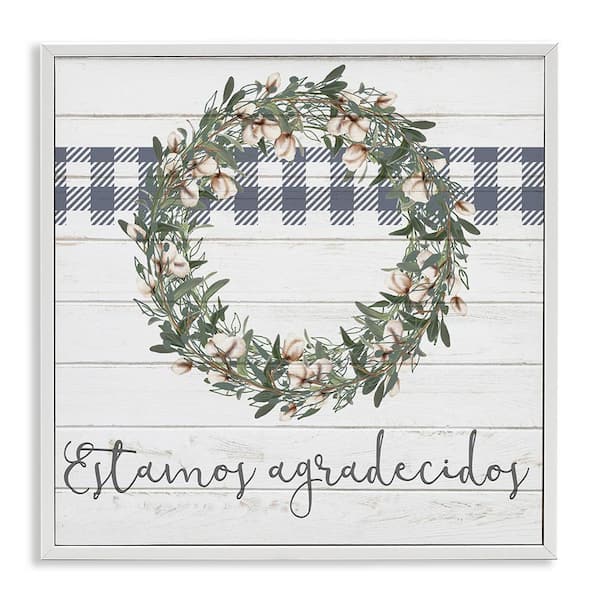 Stupell Industries Farmhouse Be Grateful by Kim Allen White Framed Typography Giclee Art Print 24 in. x 24 in.