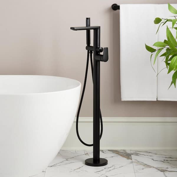 Berwyn Single-Handle Floor Mounted Roman Tub Faucet in. Matte Black