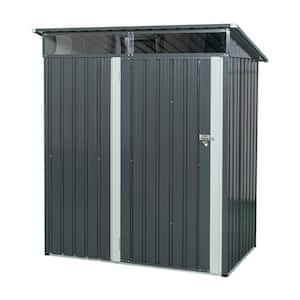 5 ft. x 3 ft. Metal Storage Shed with Outdoor Transparent Plate Gray (15 sq. ft.)