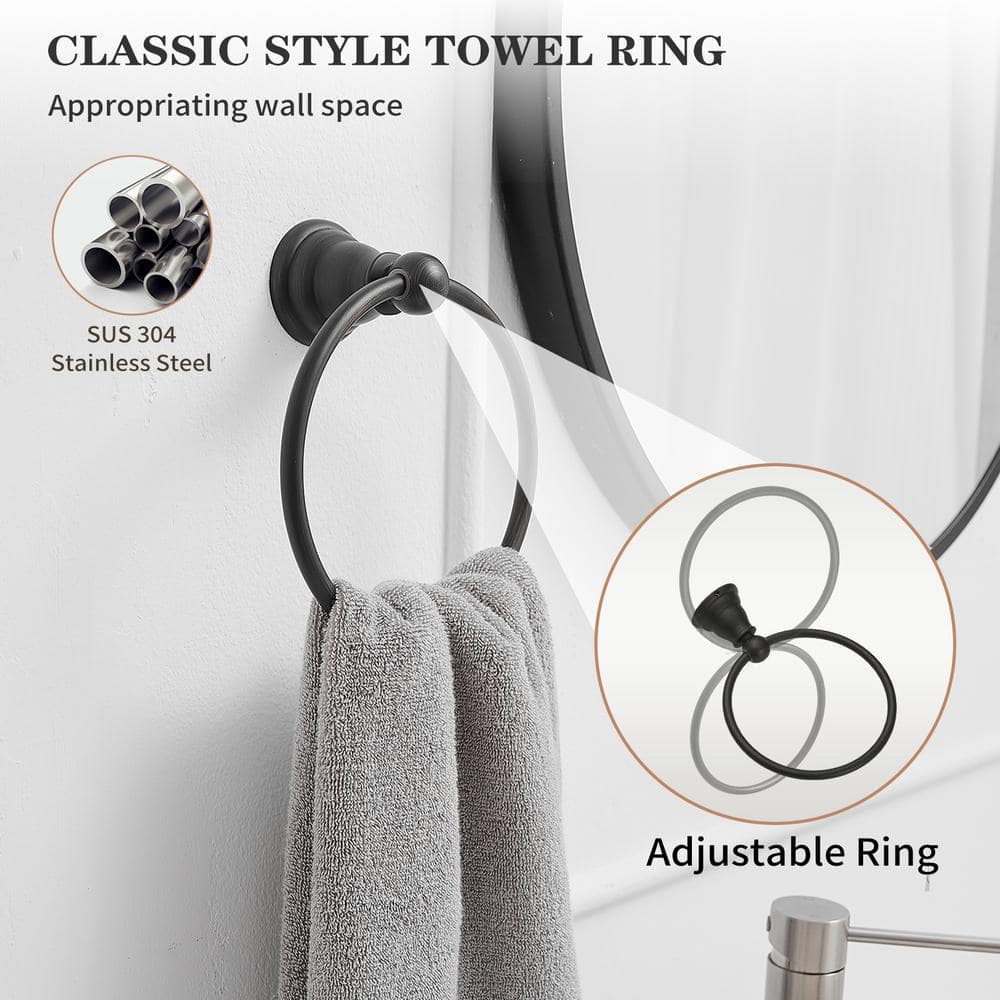 Oil-Rubbed Bronze 5-Piece Bathroom Hardware Set