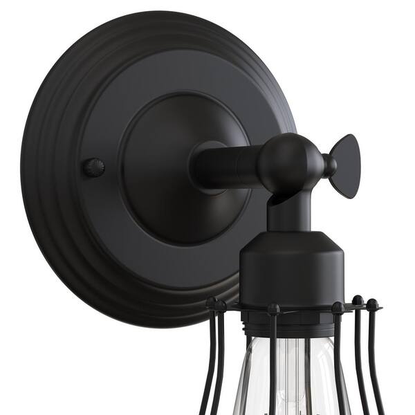 YANSUN 6.69 in.1-Light Retro Black Industrial Wall Light Fixture,for  Bedroom Bedside Aisle Interior Decoration Wall Sconce H-WL014 - The Home  Depot