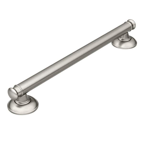 MOEN Banbury 18 in. x 1-1/4 in. Concealed Screw Grab Bar with Press and Mark in Brushed Nickel