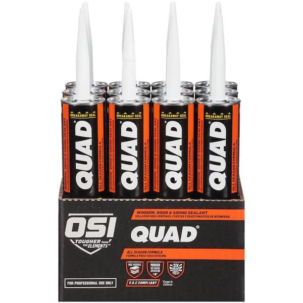 OSI Quad Advanced 10 oz. Window, Door and Siding Caulk Sealant Beige 455 Cartridge (12 pack)
