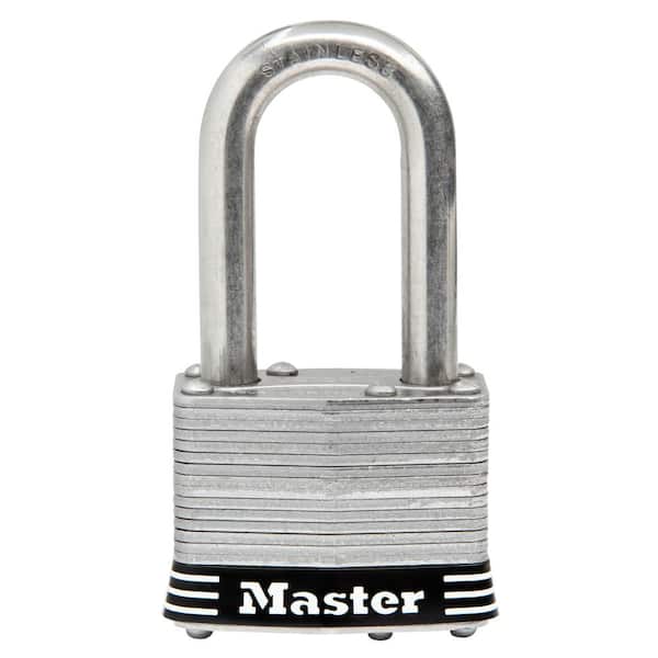 Master Lock Stainless Steel Outdoor Padlock with Key, 1-3/4 in. Wide, 1-1/2 in. Shackle