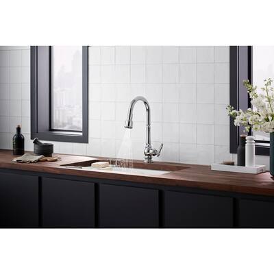 Artifacts Single-Handle Kitchen Sink Faucet with Konnect and Voice-Activated Technology in Polished Chrome