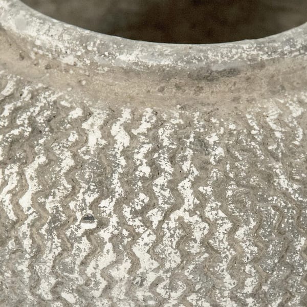 Zentique - Cement Wavy Grey Large Decorative Vase