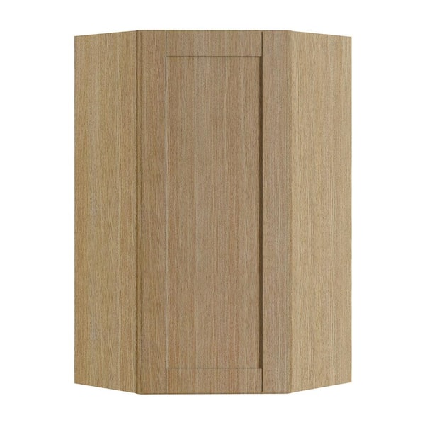 Home Decorators Collection Washington 27 in. W x 15 in. D x 36 in. H Assembled Plywood Corner Wall Kitchen Cabinet in Vanguard Oak with Soft Close
