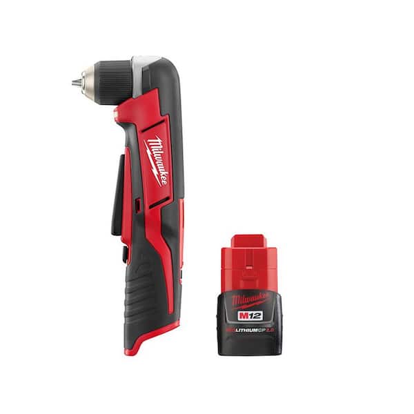 Milwaukee M12 12-Volt Lithium-Ion Cordless 3/8 in. Right Angle Drill  M12 2.0 Ah Battery