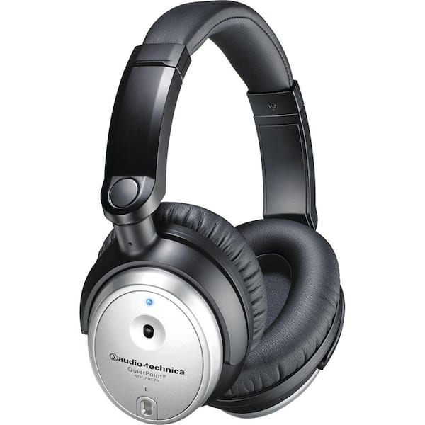 Audio-Technica QuietPoint Active Noise-Cancelling Over-Ear Headphones - Silver