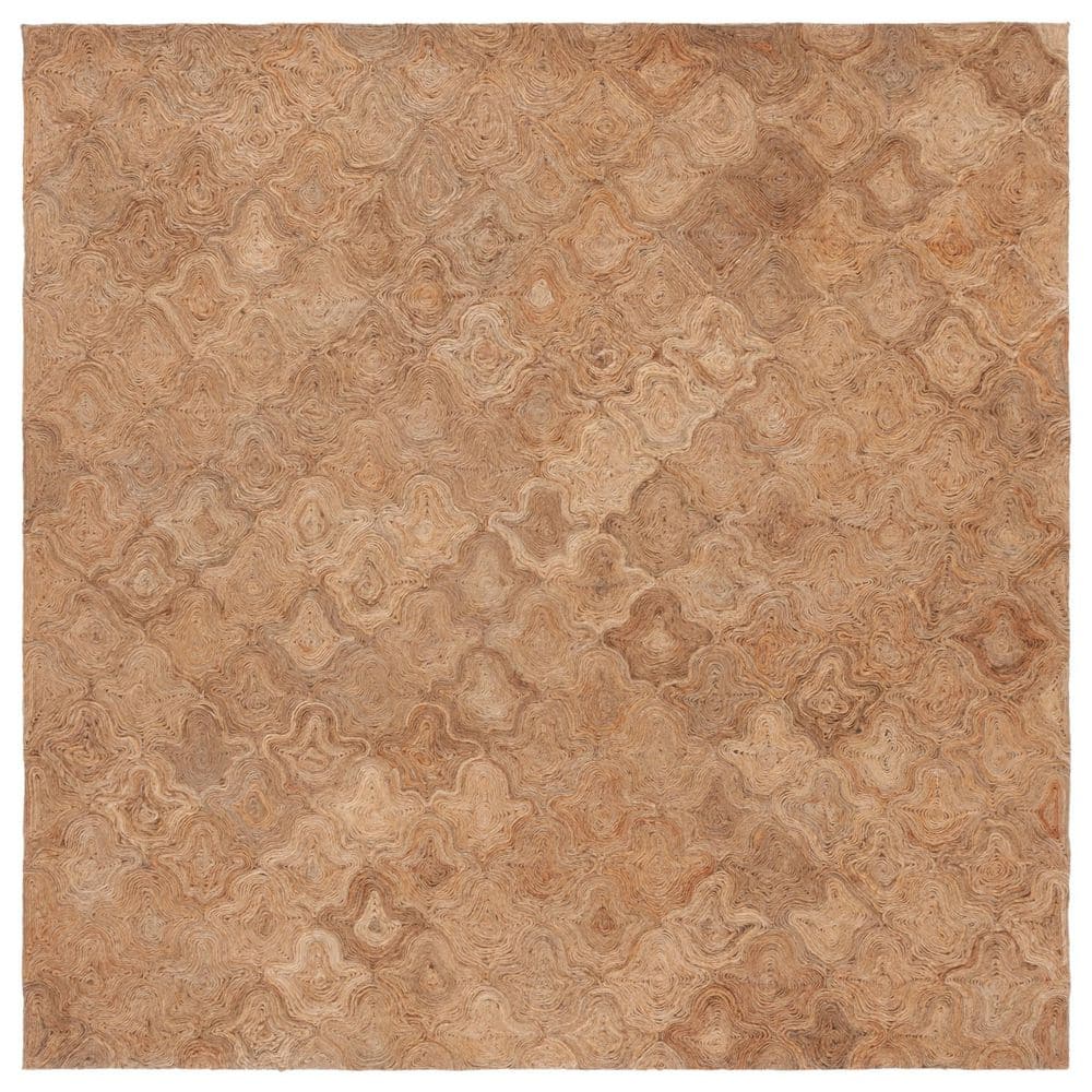 SAFAVIEH Natural Fiber 6 ft. x 6 ft. Natural Floral Woven Square Area ...
