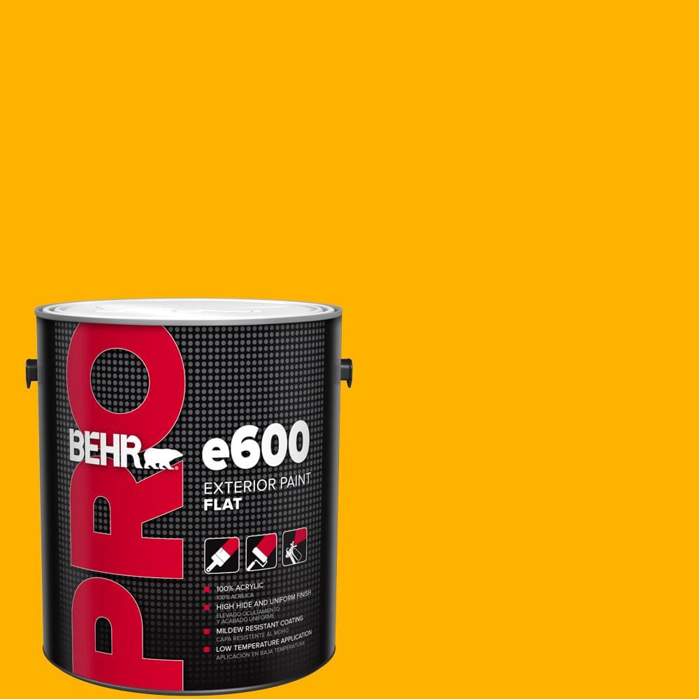 BEHR PRO 1 gal. #310B-7 Saffron Thread Flat Exterior Paint PR61301 ...
