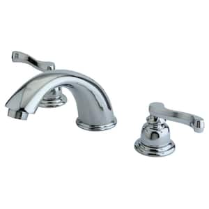 Royale 8 in. Widespread 2-Handle Bathroom Faucets with Plastic Pop-Up in Polished Chrome