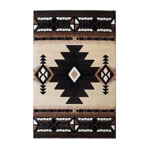 Brown 8 ft. x 10 ft. Rectangle Native American Area Rug