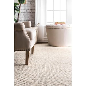 Natural Textured Suzanne Cream 10 ft. x 14 ft. Indoor Area Rug