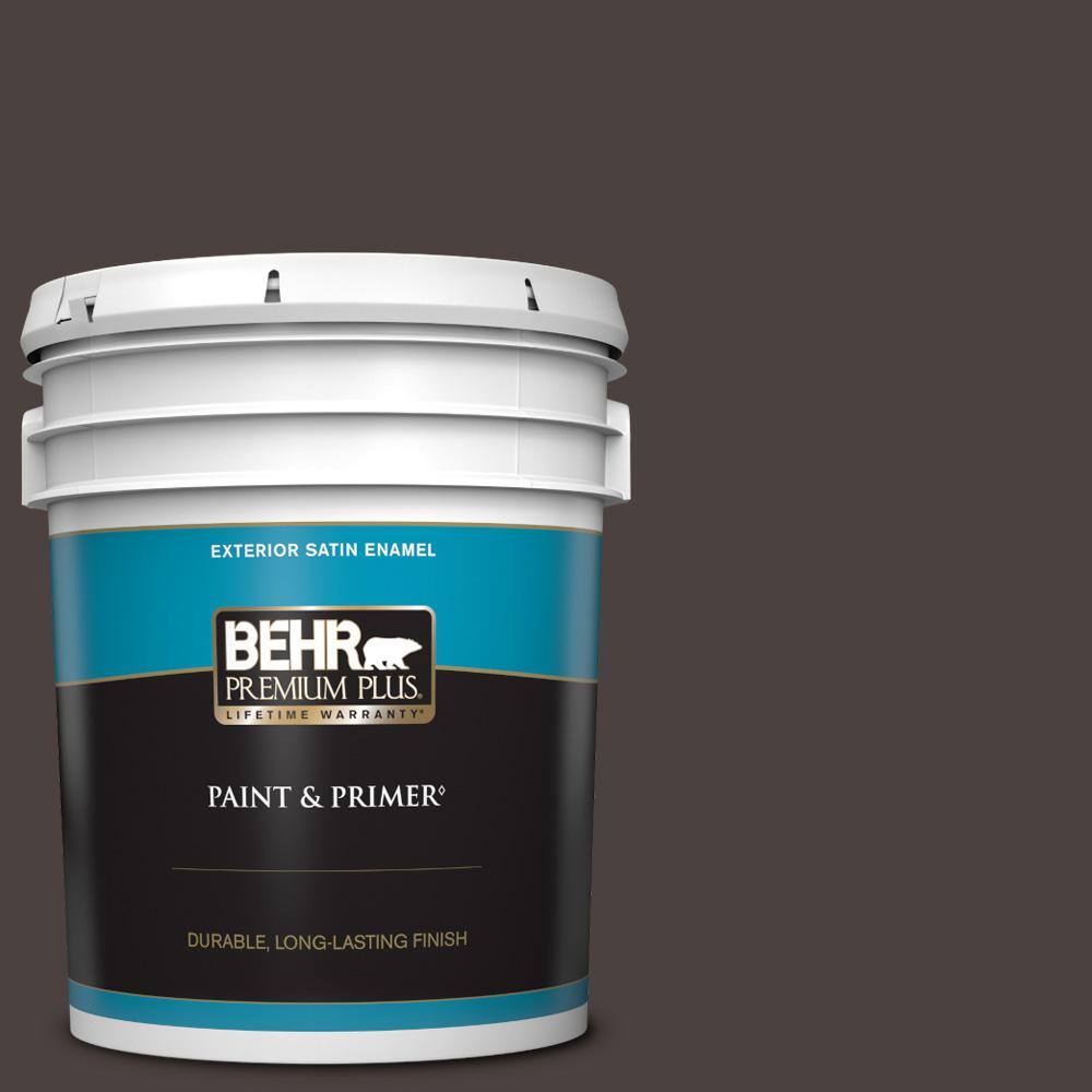 BEHR PREMIUM PLUS 5 gal. PPU520 Sweet Molasses Satin Enamel Exterior