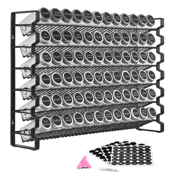 Spice Rack Organizer for Cabinet, Spice Organizer with 72-Empty Spice Jars, Lids, Spice Labels, 23 x 16 in.