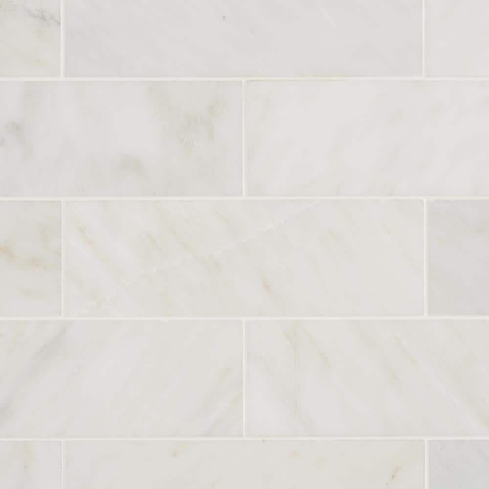 Eastern Asian Statuary White Marble Subway Tile