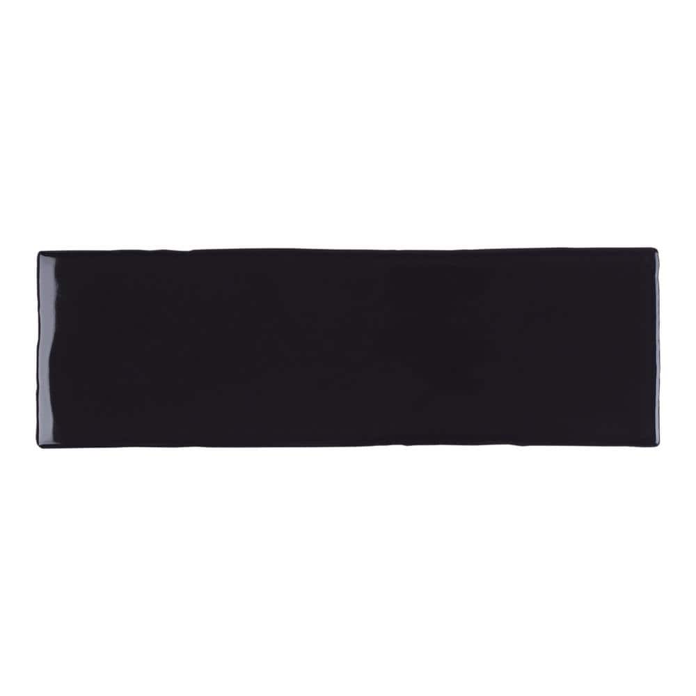 Noir Black Glossy Porcelain Rectangular Wall Tile