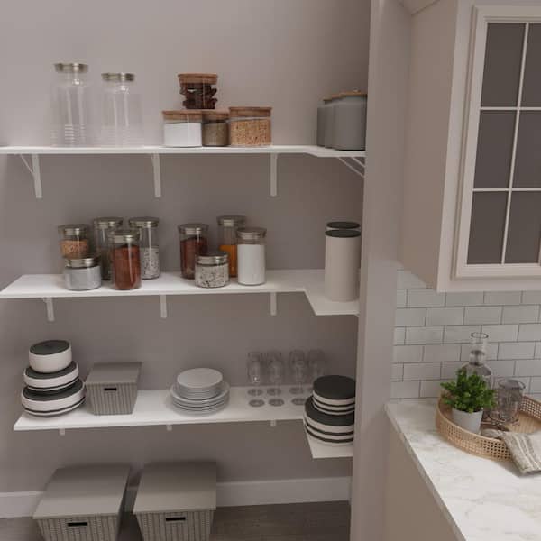 Everbilt 48 in. W x 12 in. D White Laminate Solid Wall Shelf DS