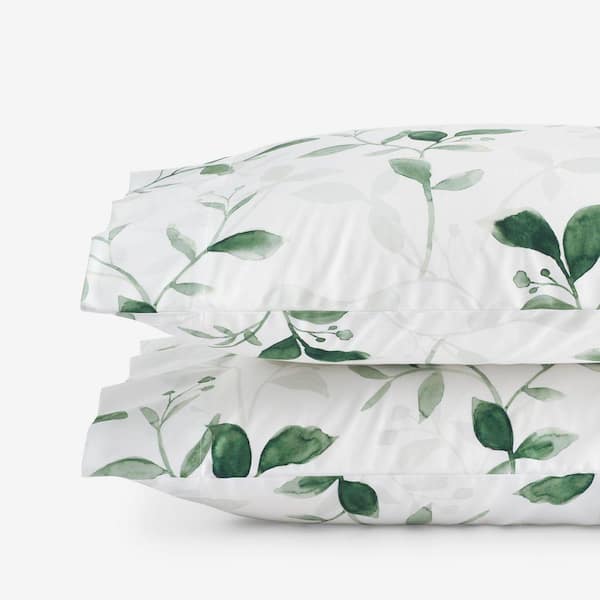 Legends Hotel Botanic Meadow Wrinkle-Free Sateen Evergreen King Pillowcase (Set of 2)
