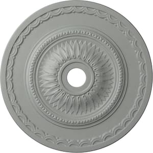 29-1/2" x 3-5/8" ID x 1-5/8" Sunflower Urethane Ceiling Medallion (Fits Canopies up to 5 5/8"), Primed White