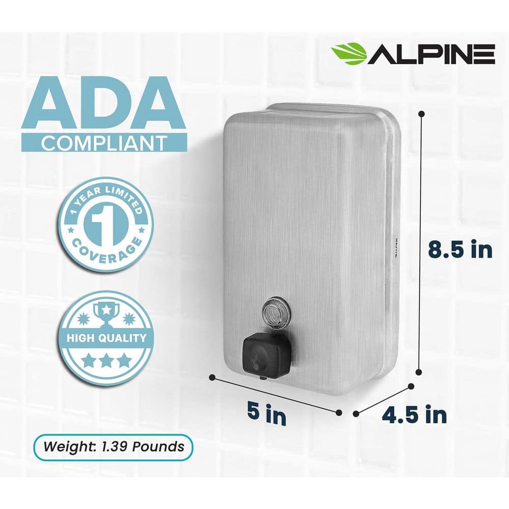 Universal Stainless Steel Wall Mounted Soap Dispenser 1200 mL